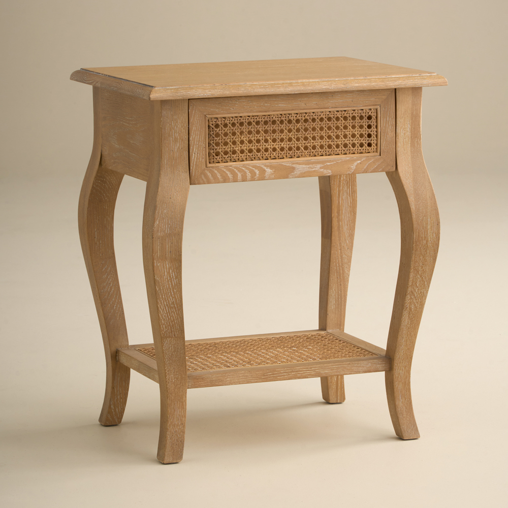 Sienna Beau Rattan Bedside, Weathered Oak / Rattan